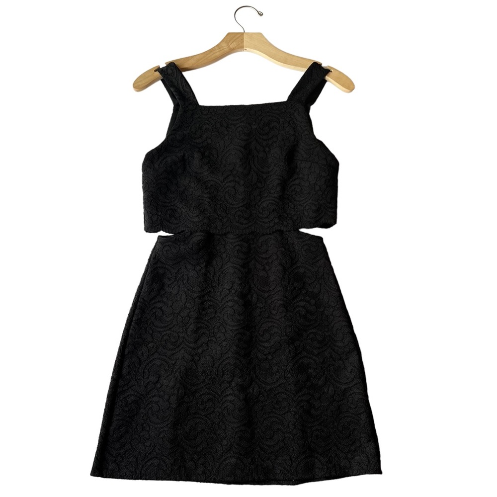 Topshop black lace dress with waist cut out.